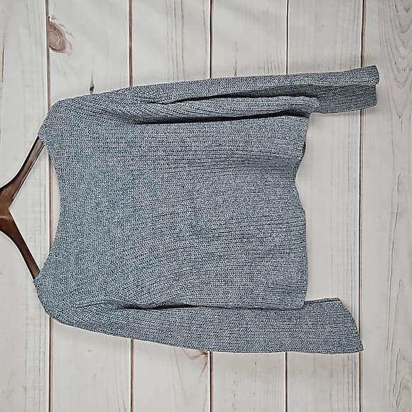 Theory Lalora Blue & White Linen Blend Sweater - Size Large - Picture 5 of 13